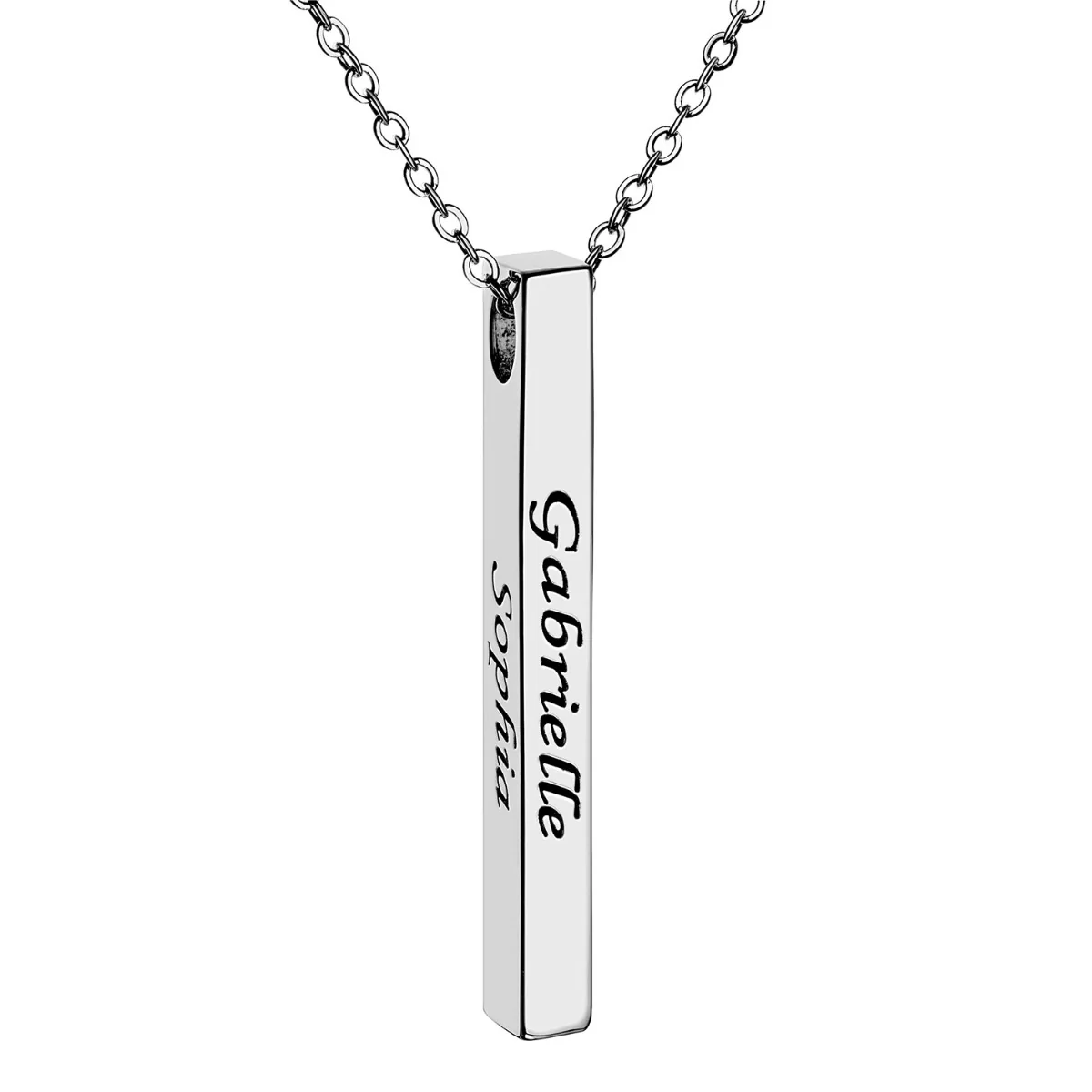 Vertical 4-sided Bar 'Amazing Grace' Engraved Necklace - Image 3