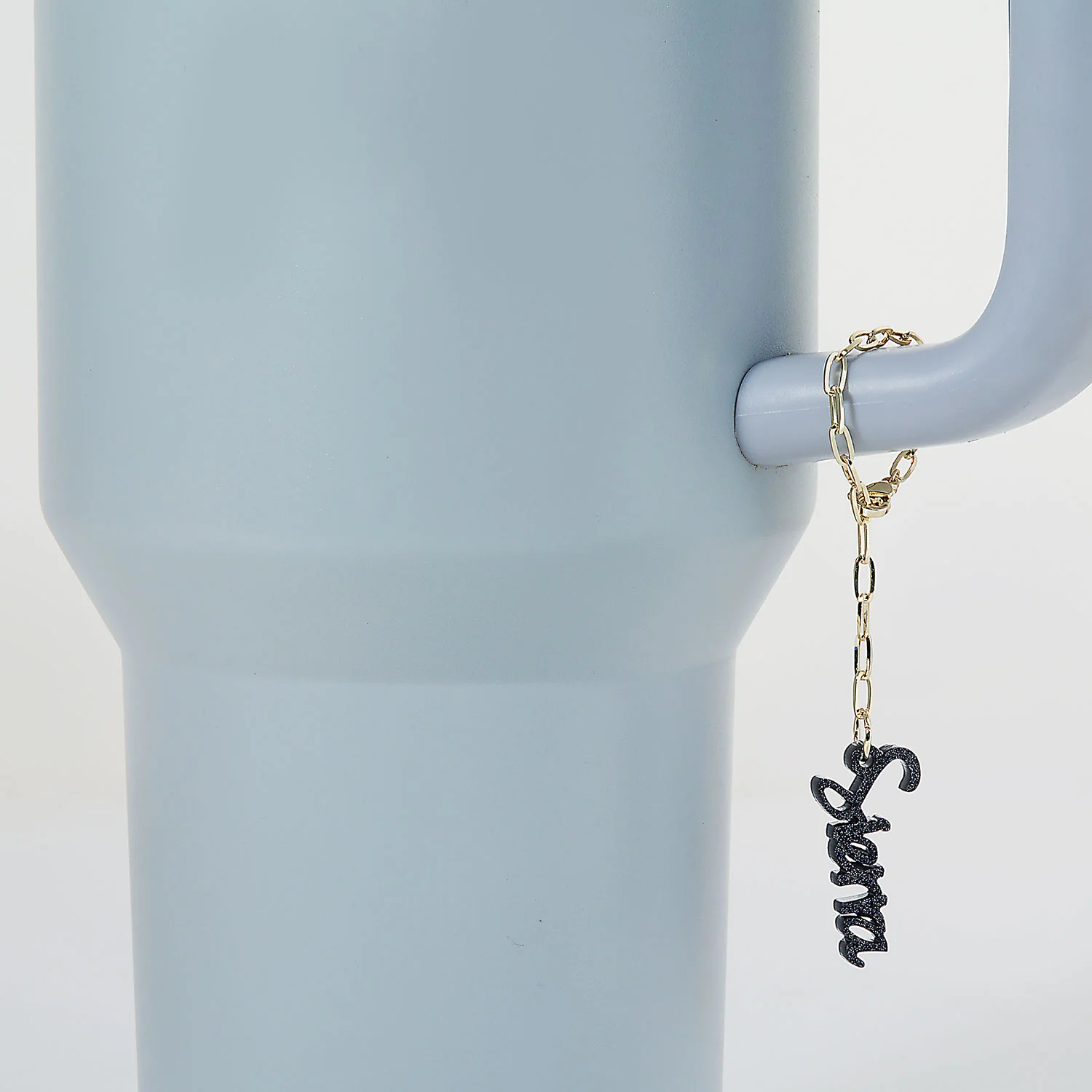 Vertical Modern Script Name Acrylic Charm Paperclip Chain Accessory - Image 4