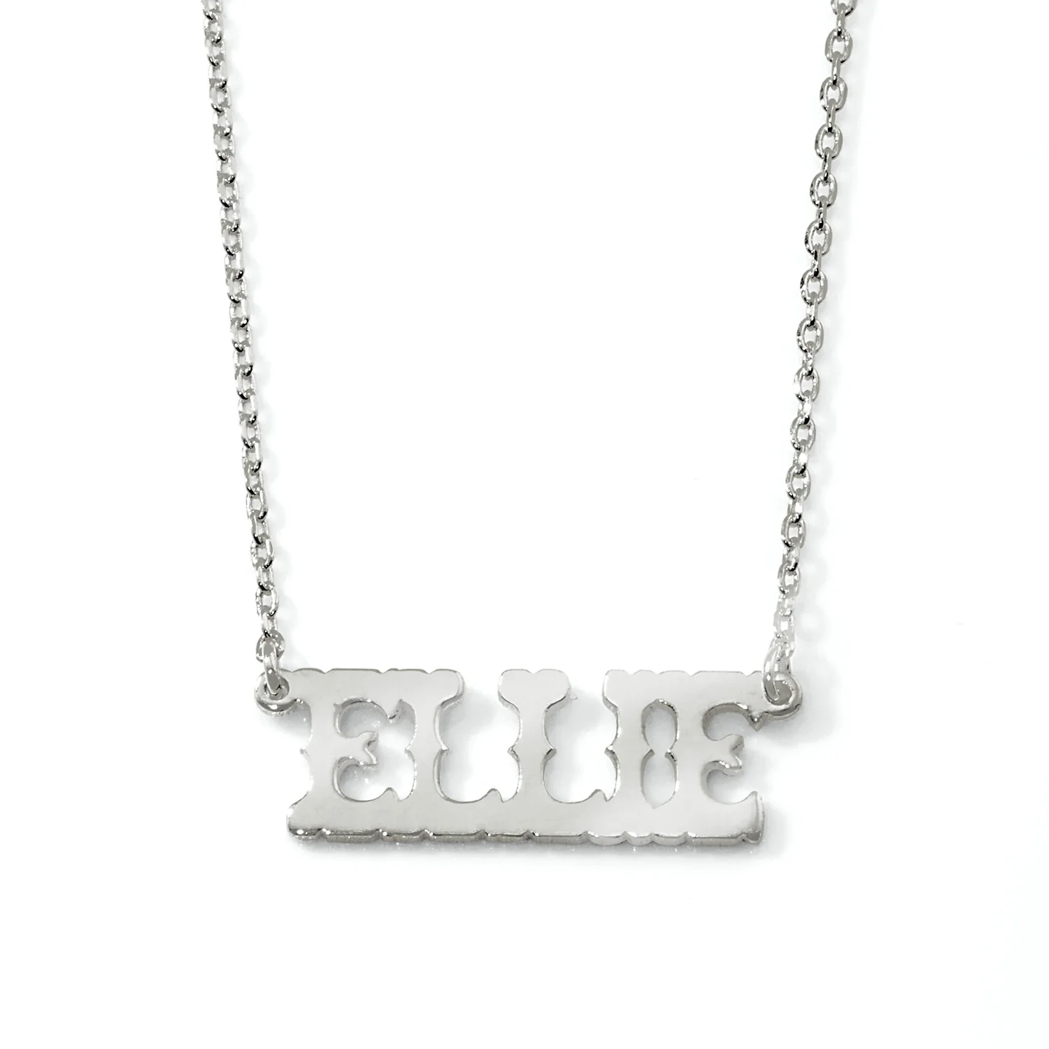 Western Font Uppercase Name Plaque Necklace - Personalized - Image 3