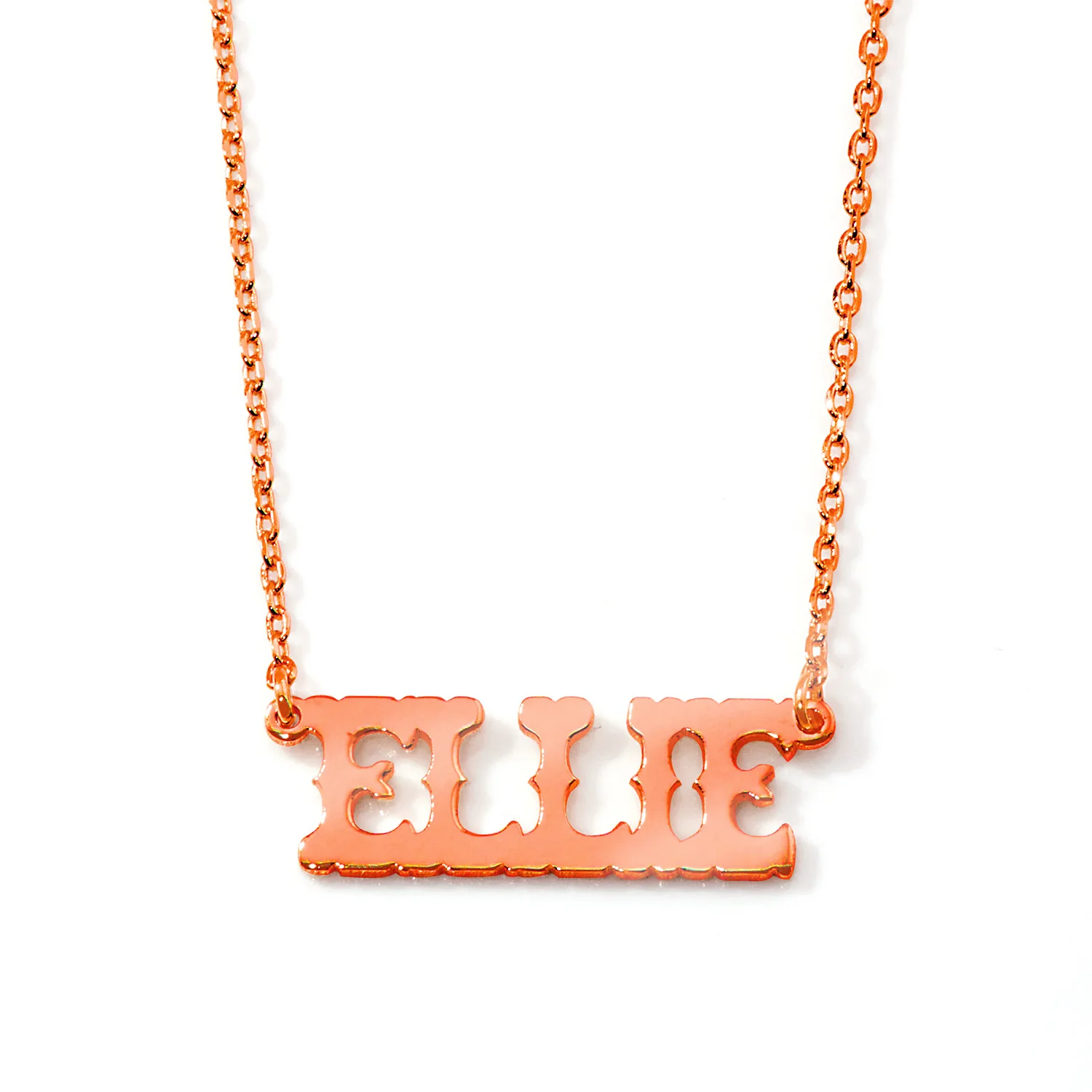 Western Font Uppercase Name Plaque Necklace - Personalized - Image 5