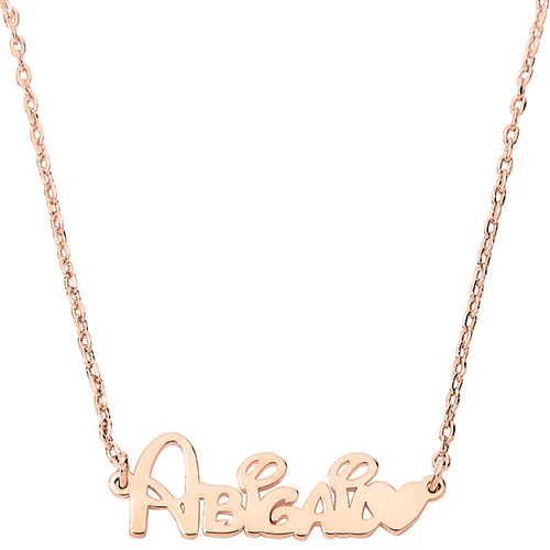 Whimsical Font Name with Heart Necklace - Image 6