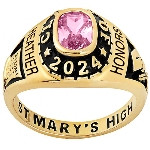Women's 14K Celebrium Birthstone 2024 Class Ring