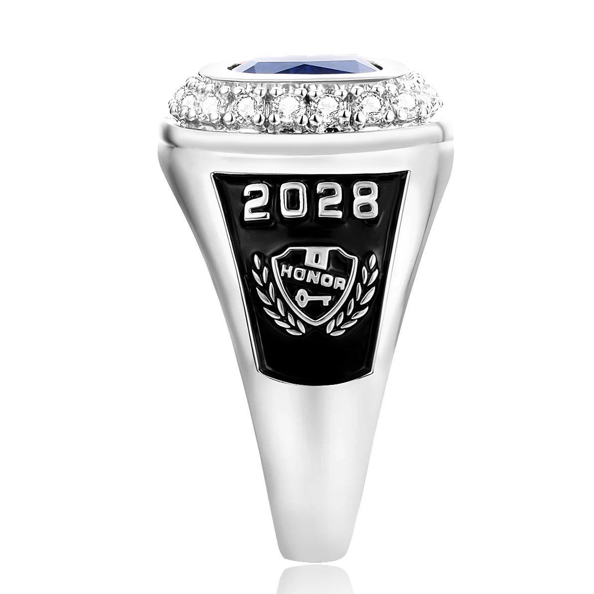 Women's CZ Encrusted Personalized Top Class Ring - Image 3
