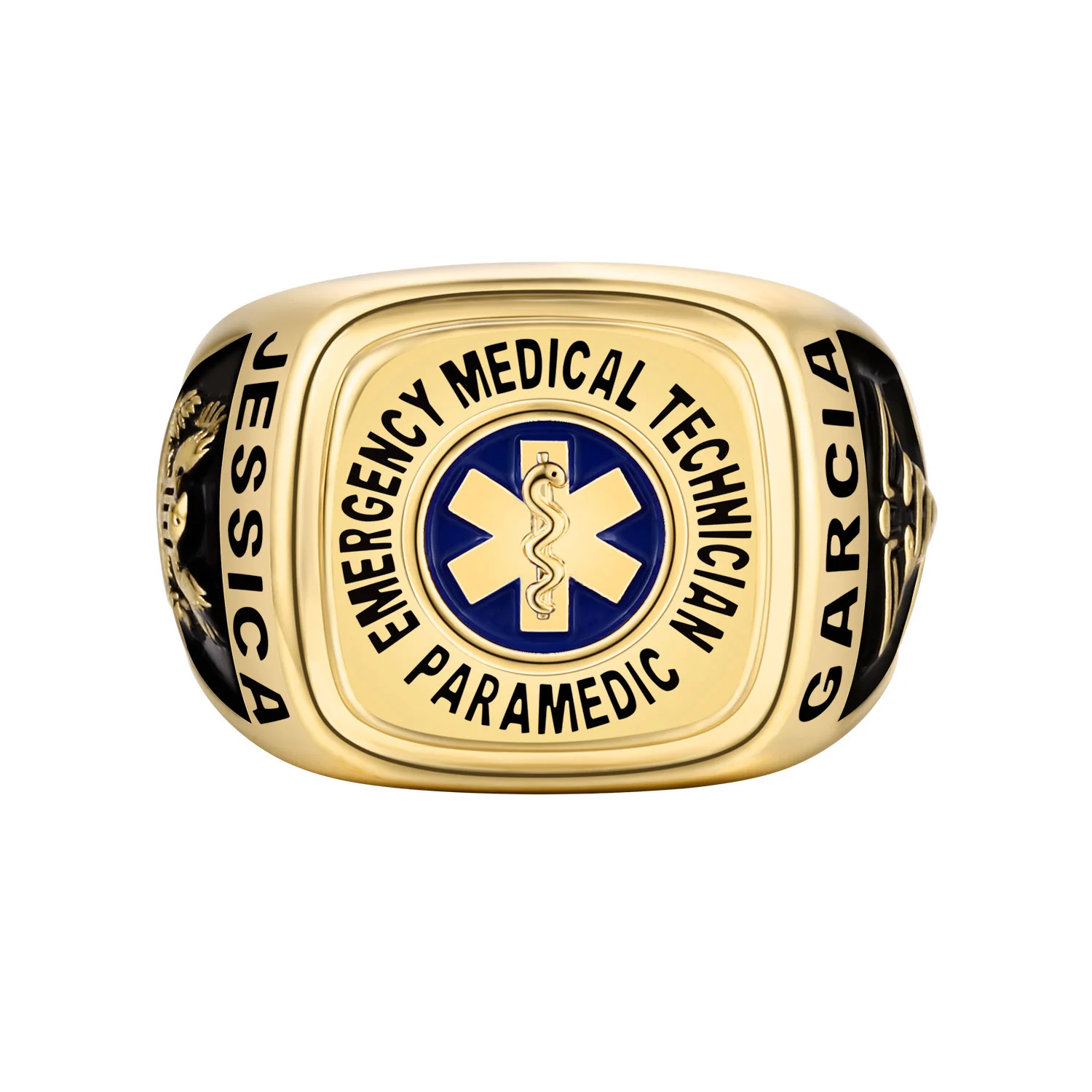 Women's Gold Celebrium EMT First Responder Ring - Image 2
