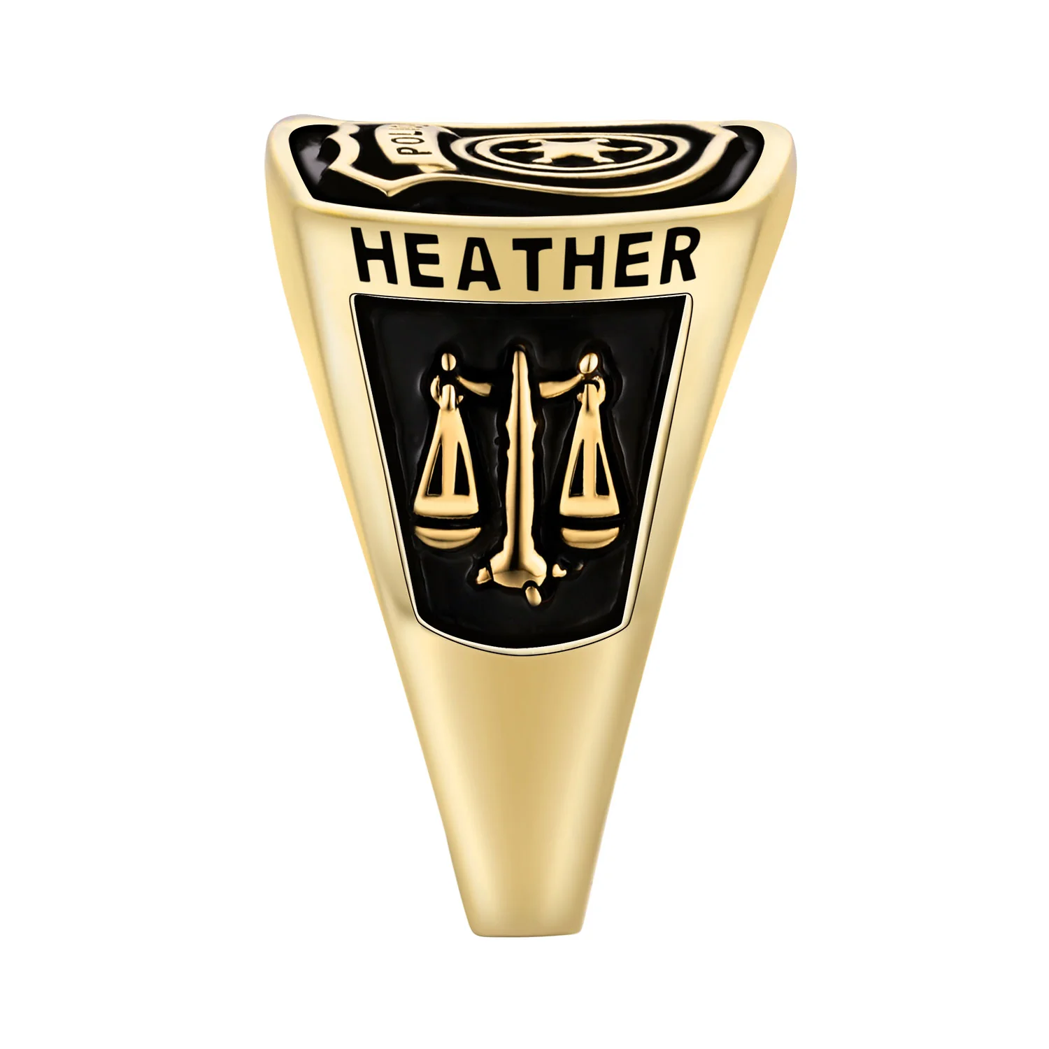 Women's Gold Celebrium Police First Responder Ring - Image 3
