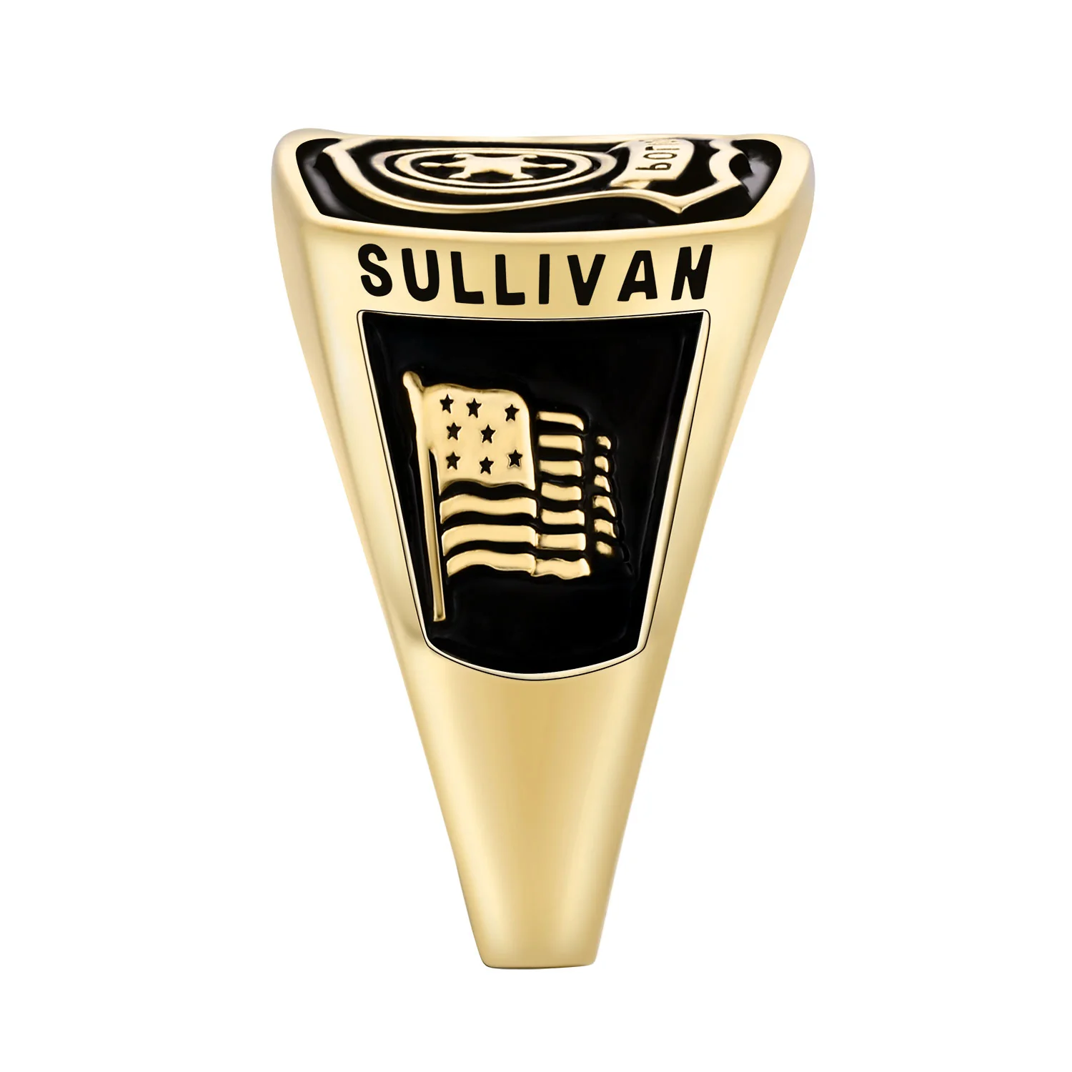 Women's Gold over Sterling Police First Responder Ring - Image 4