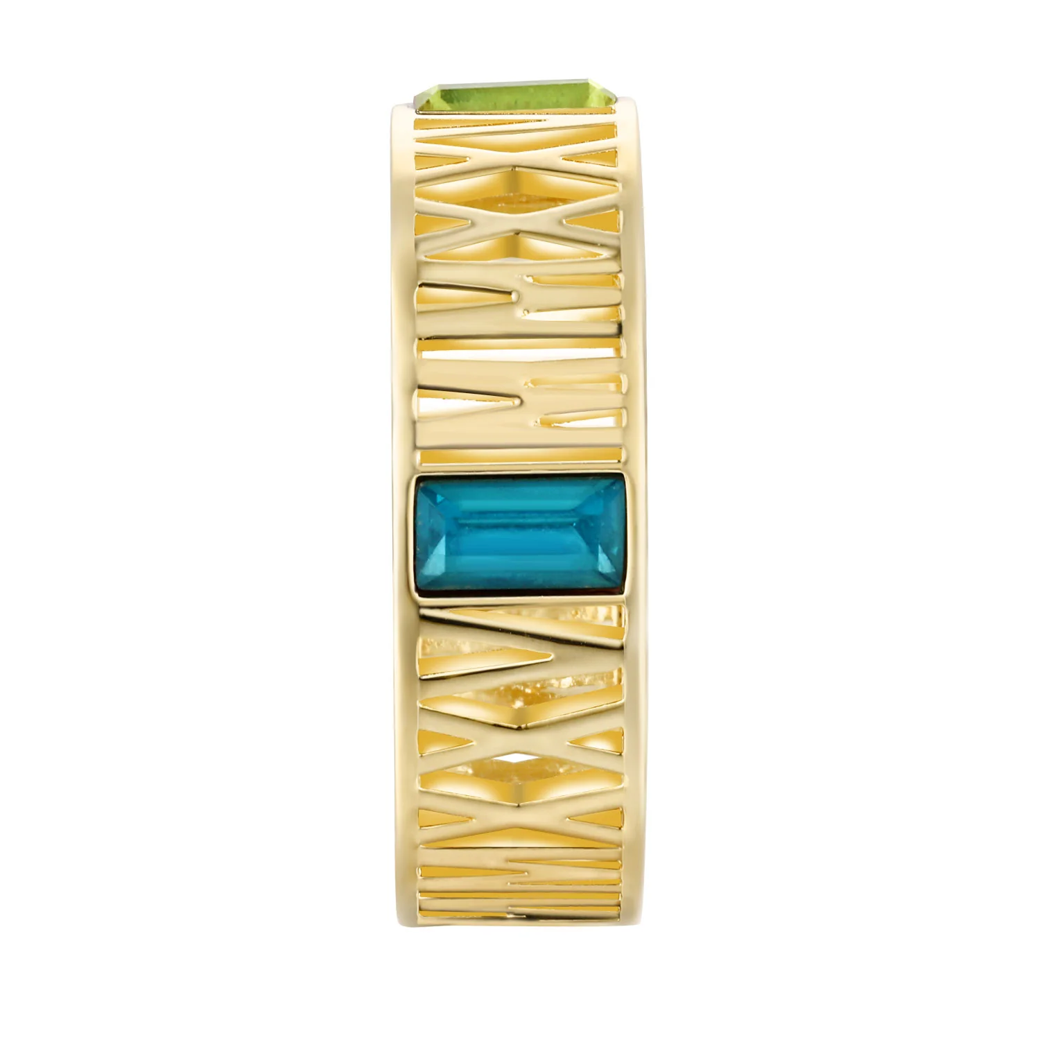 Women's Gold Plated CELEBRIUM Roman Numeral 2025 Birthstone Class Ring - Image 3
