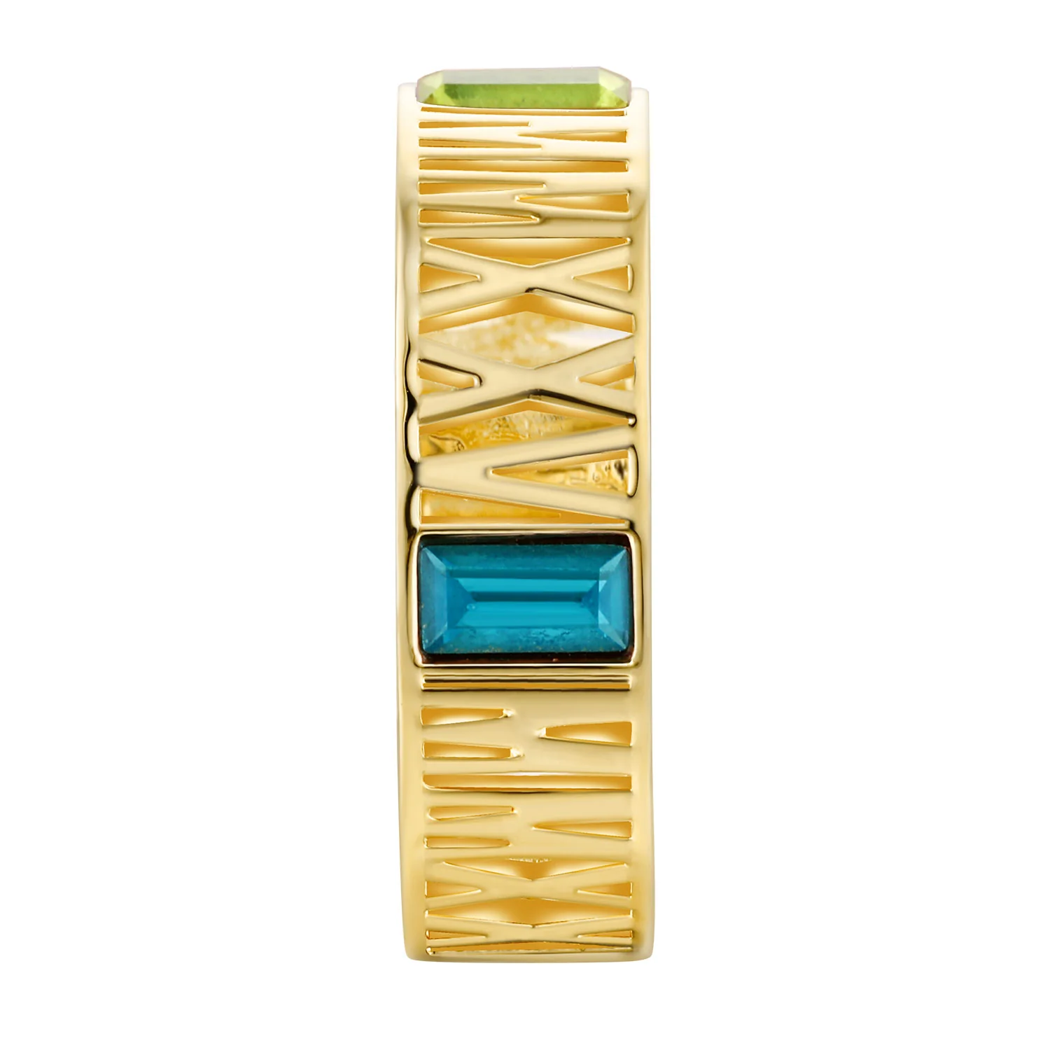 Women's Gold Plated CELEBRIUM Roman Numeral 2025 Birthstone Class Ring - Image 4