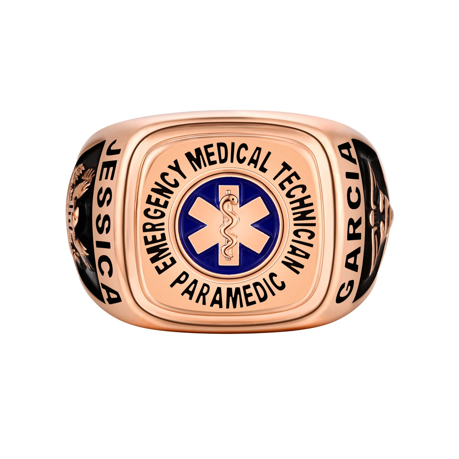 Women's Rose Gold Celebrium EMT First Responder Ring - Image 2