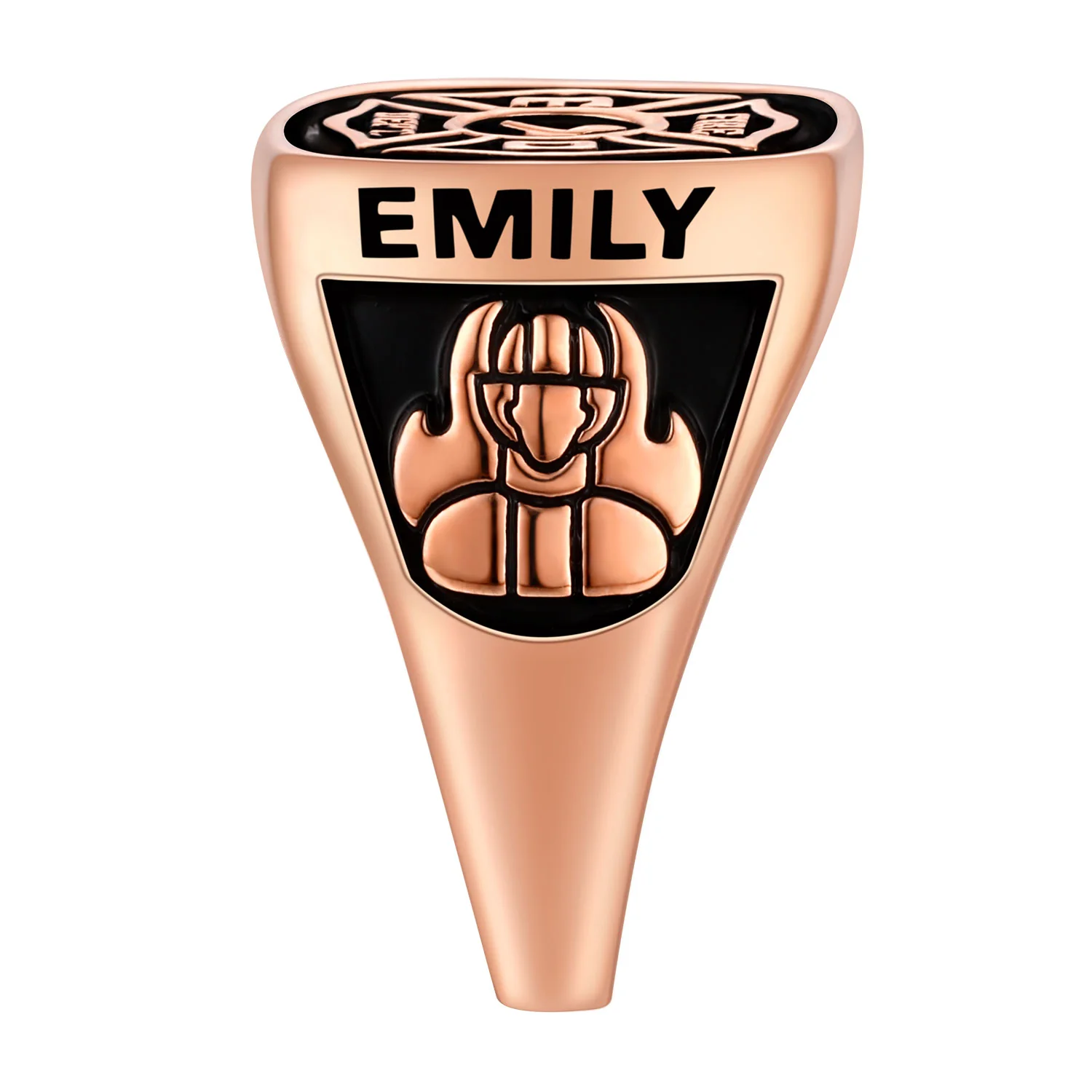 Women's Rose Gold Celebrium Fire Dept First Responder Ring - Image 3
