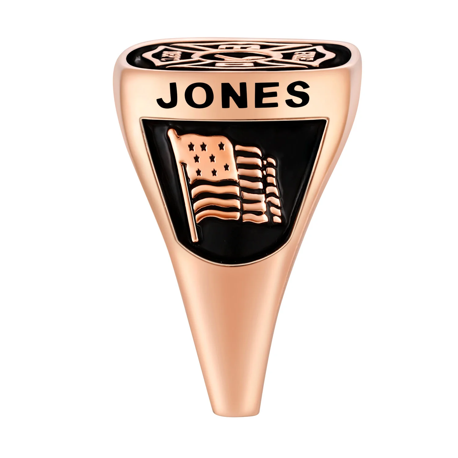 Women's Rose Gold Celebrium Fire Dept First Responder Ring - Image 4