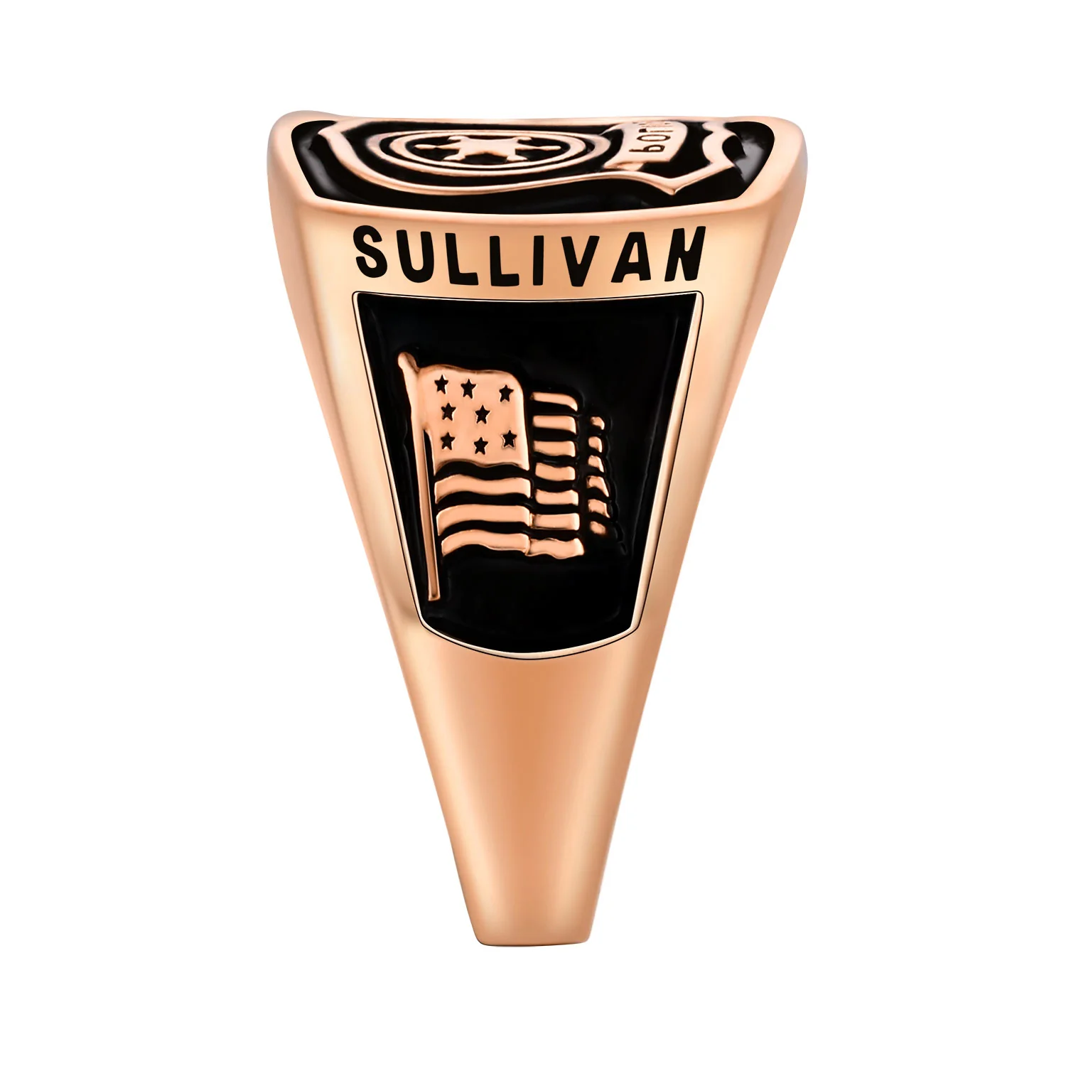 Women's Rose Gold over Sterling Police First Responder Ring - Image 4