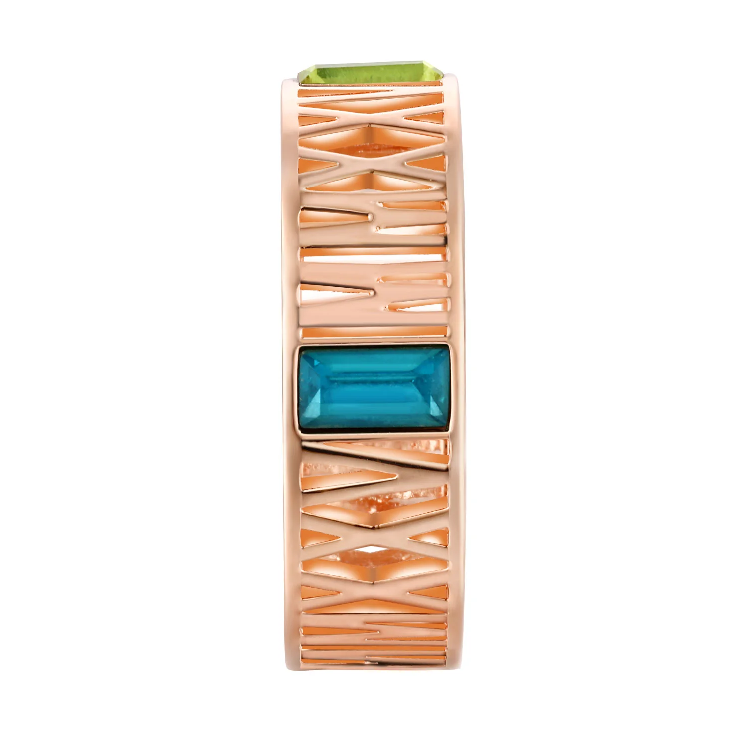Women's Rose Gold Plated CELEBRIUM Roman Numeral 2025 Birthstone Class Ring - Image 3
