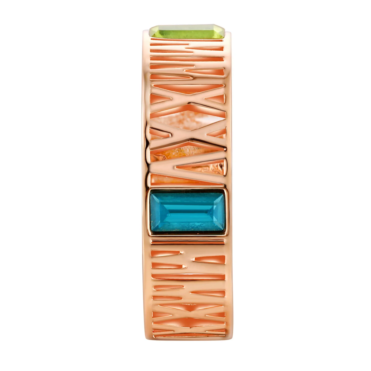 Women's Rose Gold Plated CELEBRIUM Roman Numeral 2025 Birthstone Class Ring - Image 4