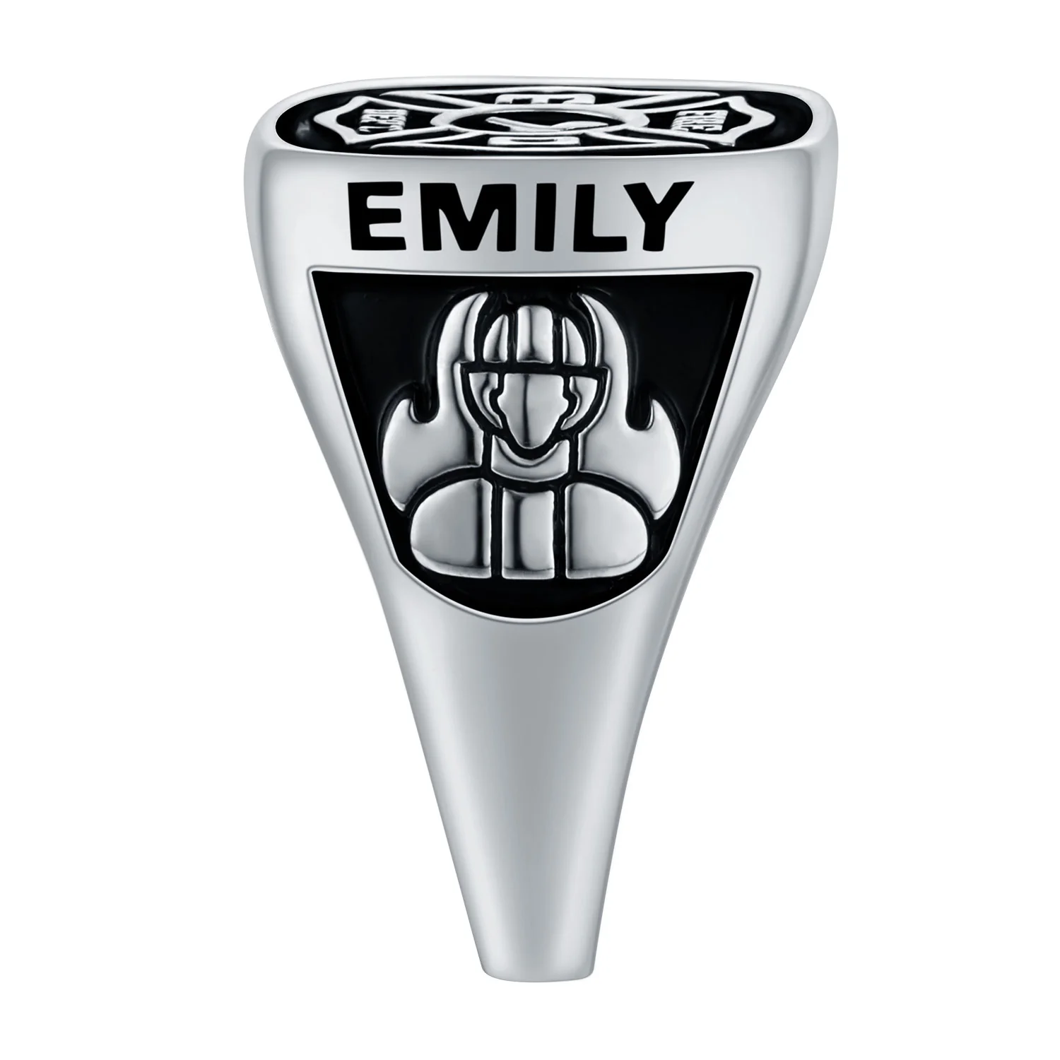 Women's Sterling Silver Fire Dept First Responder Ring - Image 3