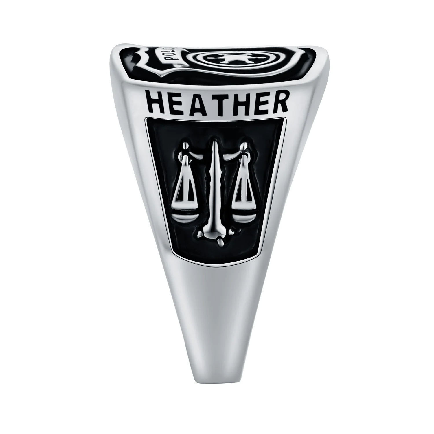Women's Sterling Silver Police First Responder Ring - Image 3