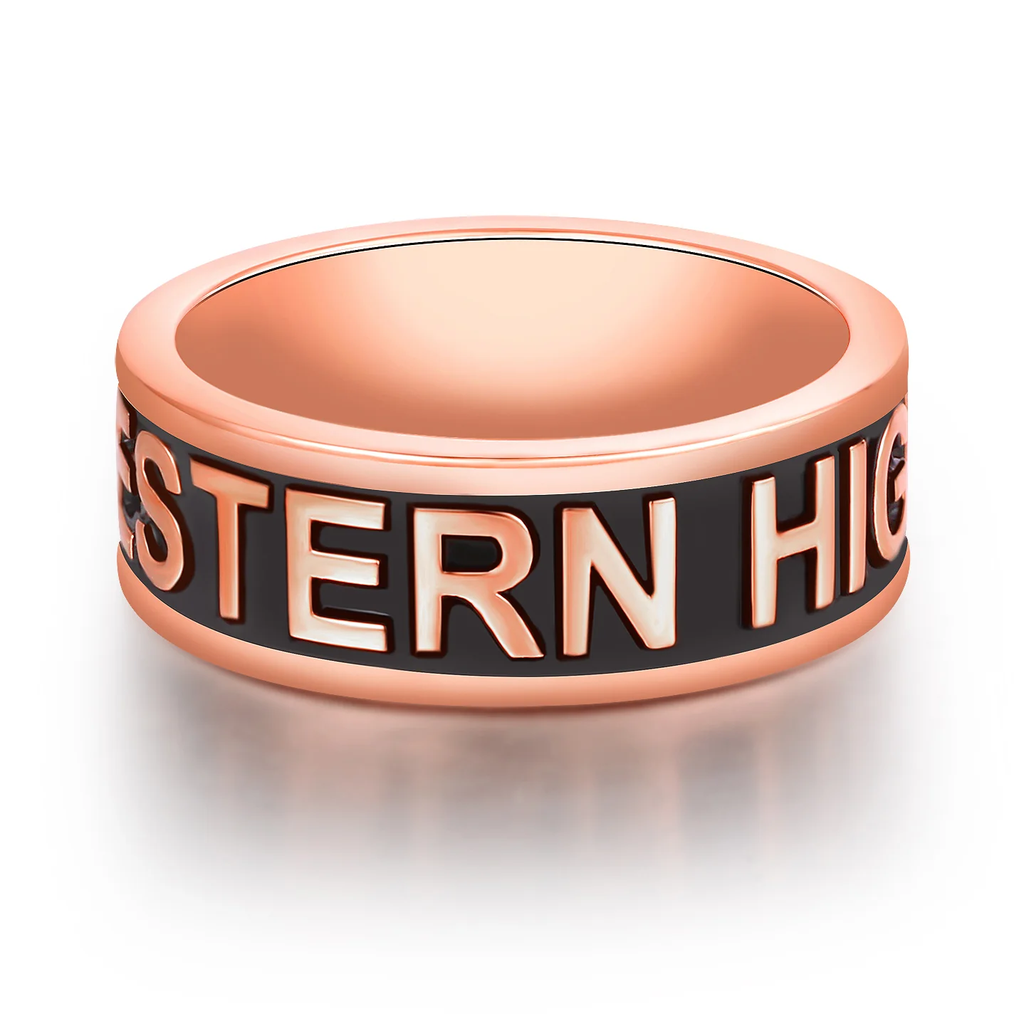 Women's 14K Rose Gold Plated Personalized Class-Graduation Band Ring - Image 3