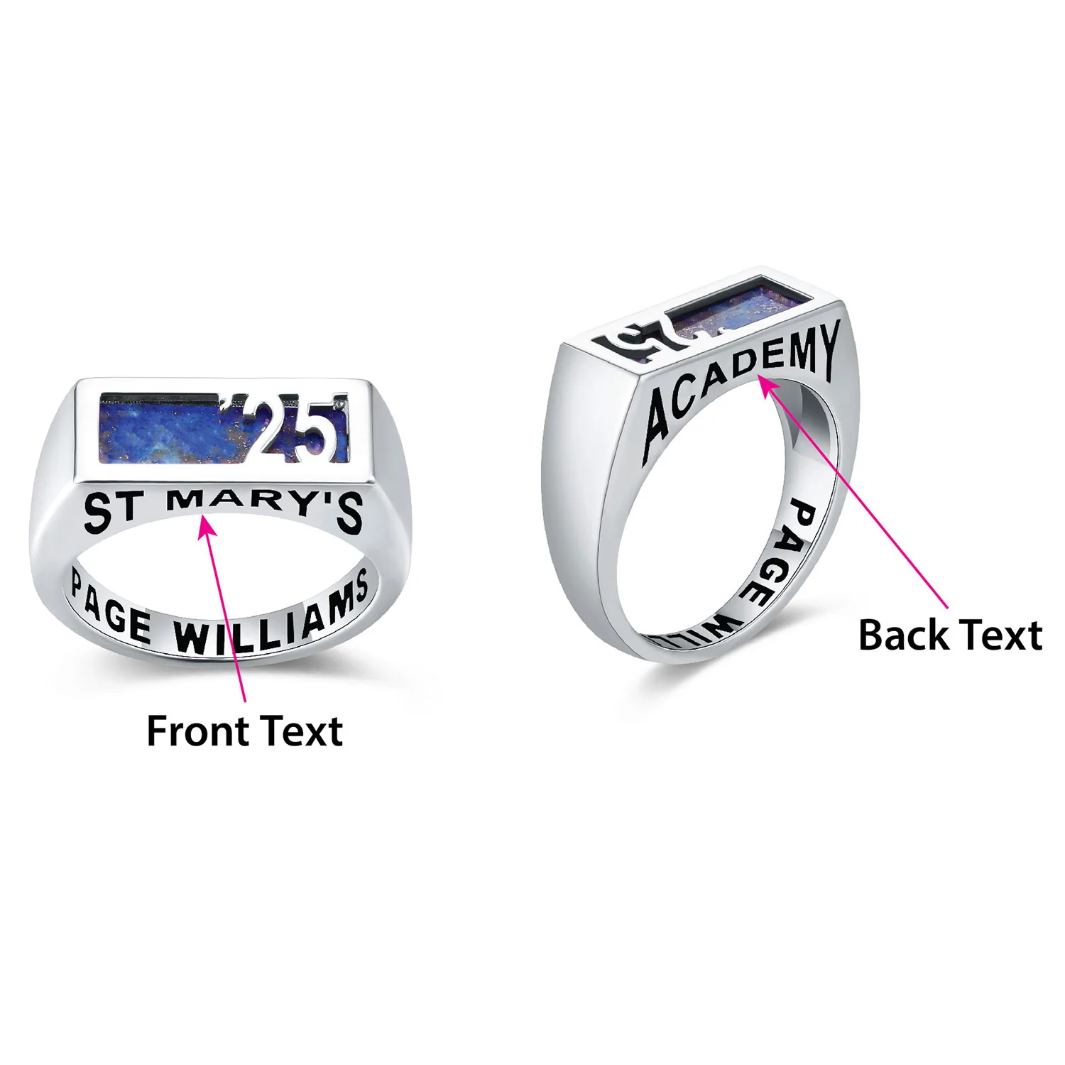 Women's Celebrium Contemporary Graduation Year Signet Class Ring - Image 6