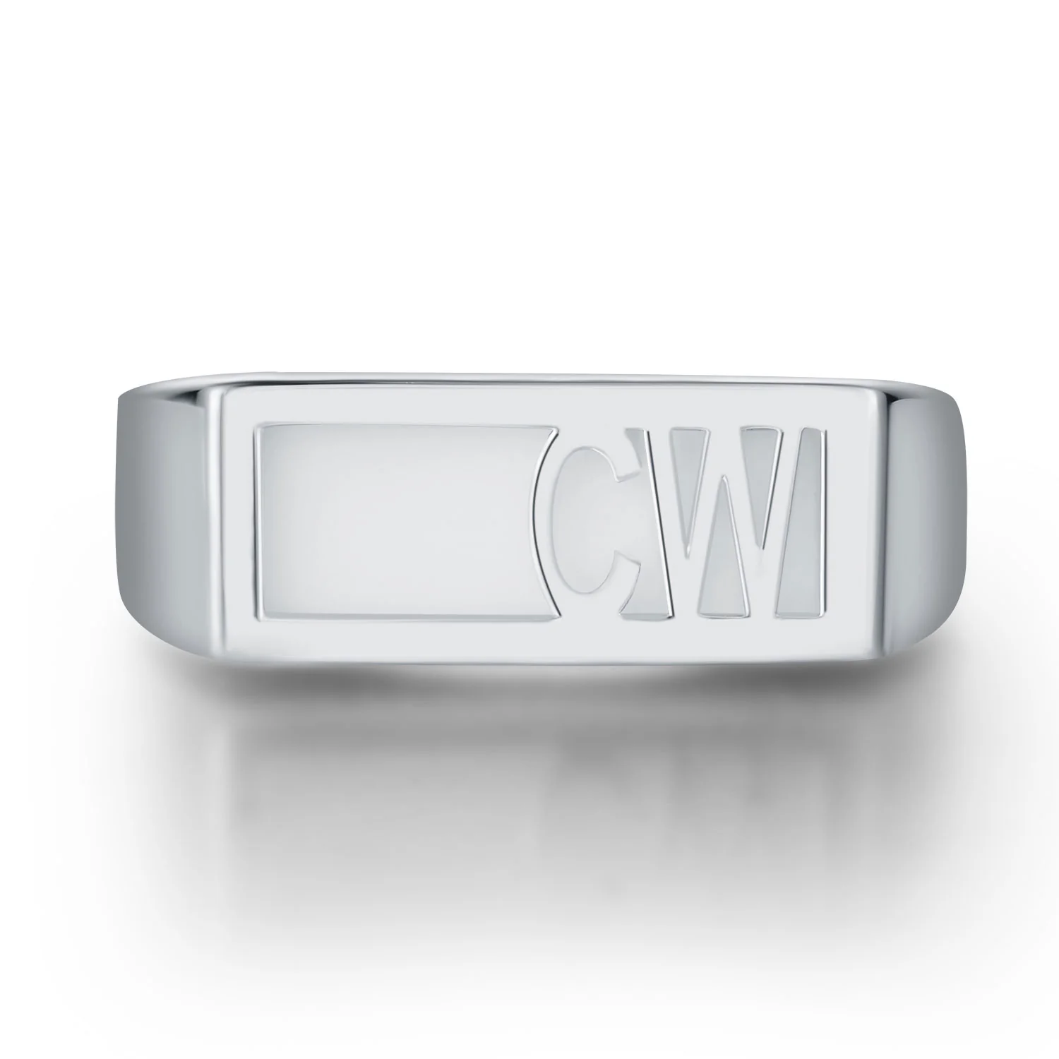 Women's Celebrium Modern Monogram Signet Opaque Stone Ring - Image 3