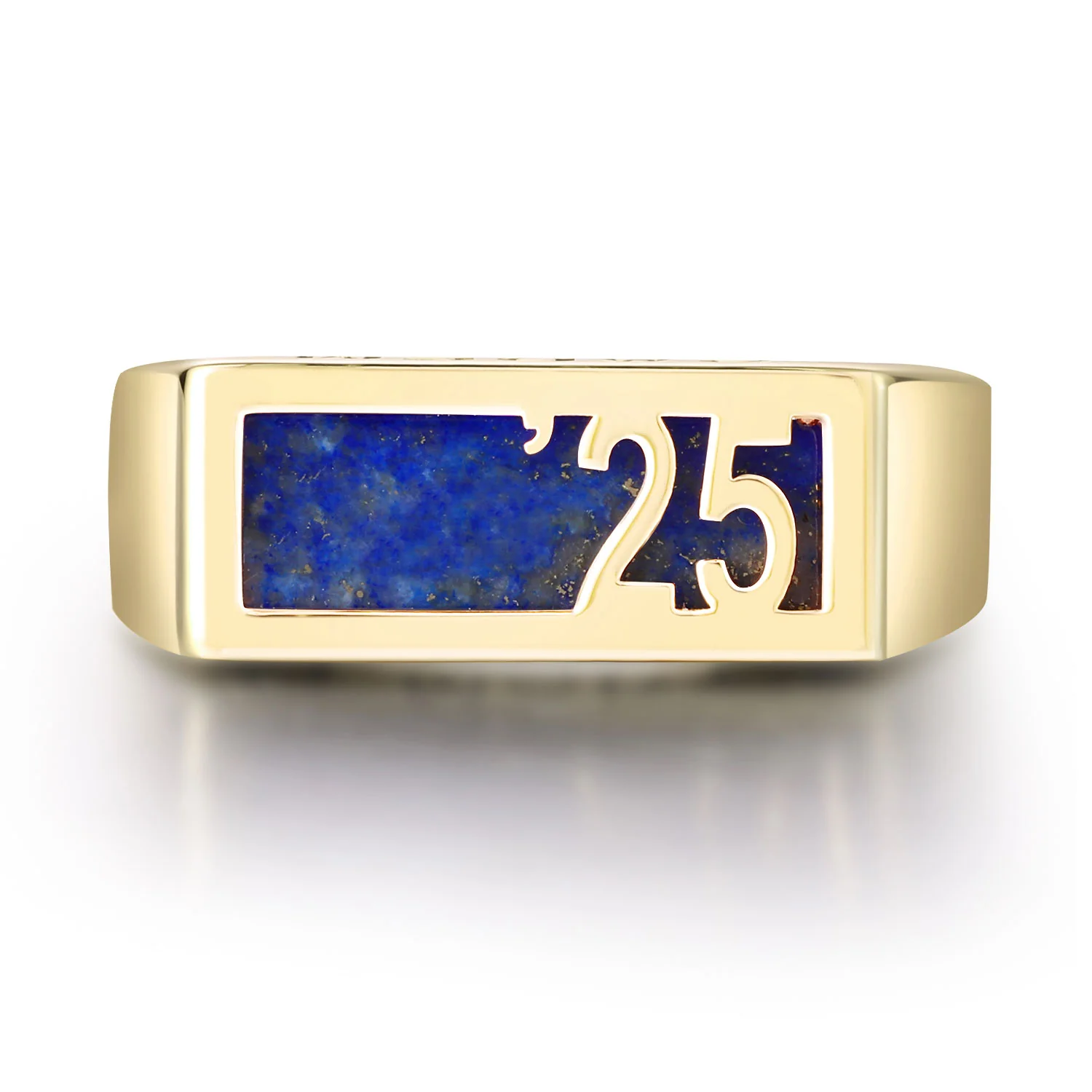 Women's Gold over Sterling Contemporary Graduation Year Signet Class Ring - Image 3