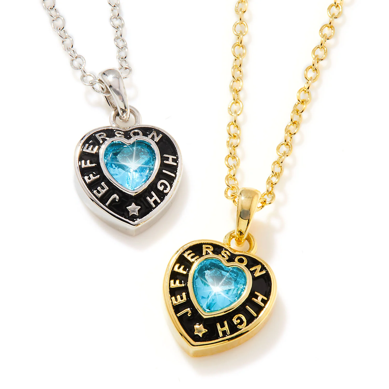 Women's Sterling Silver Heart Birthstone Personalized Graduation/ Class Necklace