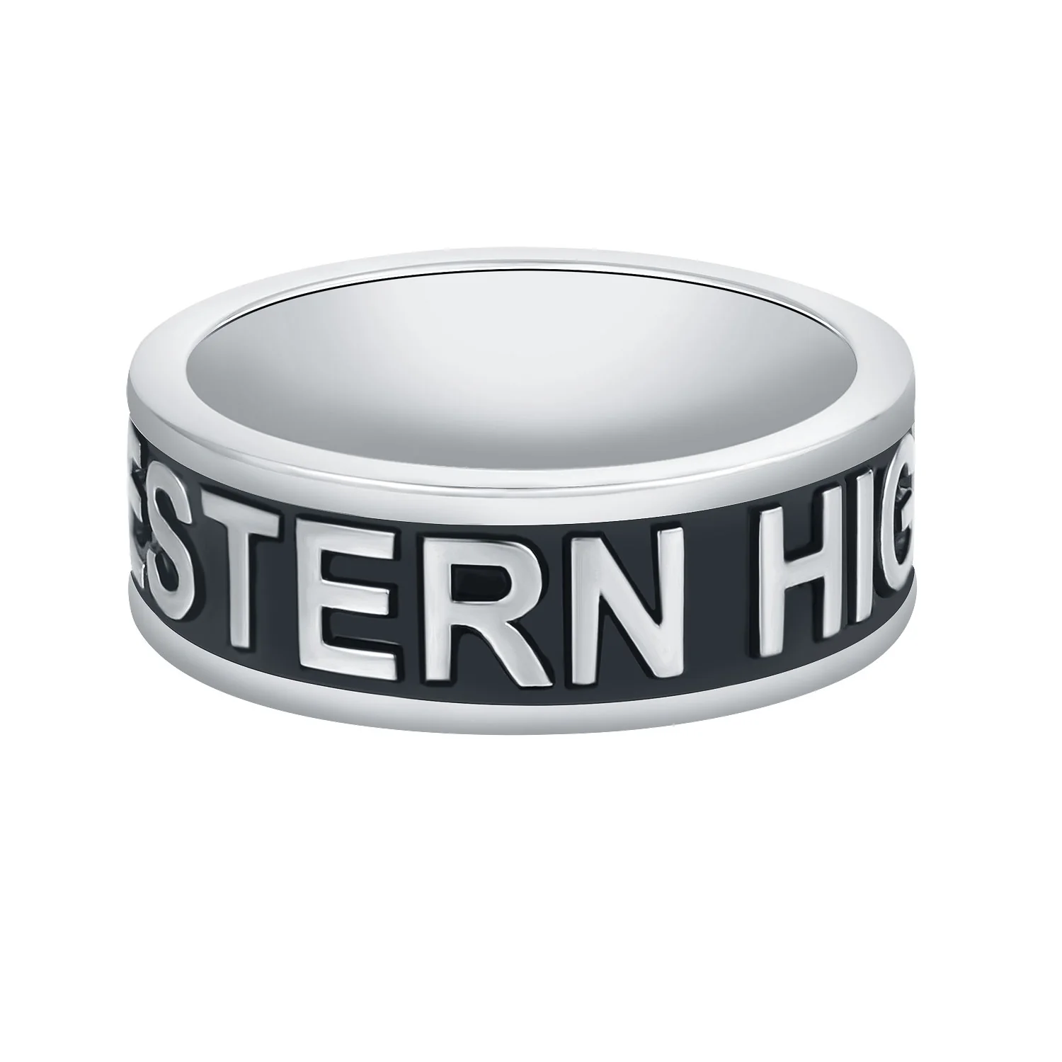 Women's Sterling Silver Personalized Class-Graduation Band Ring - Image 3