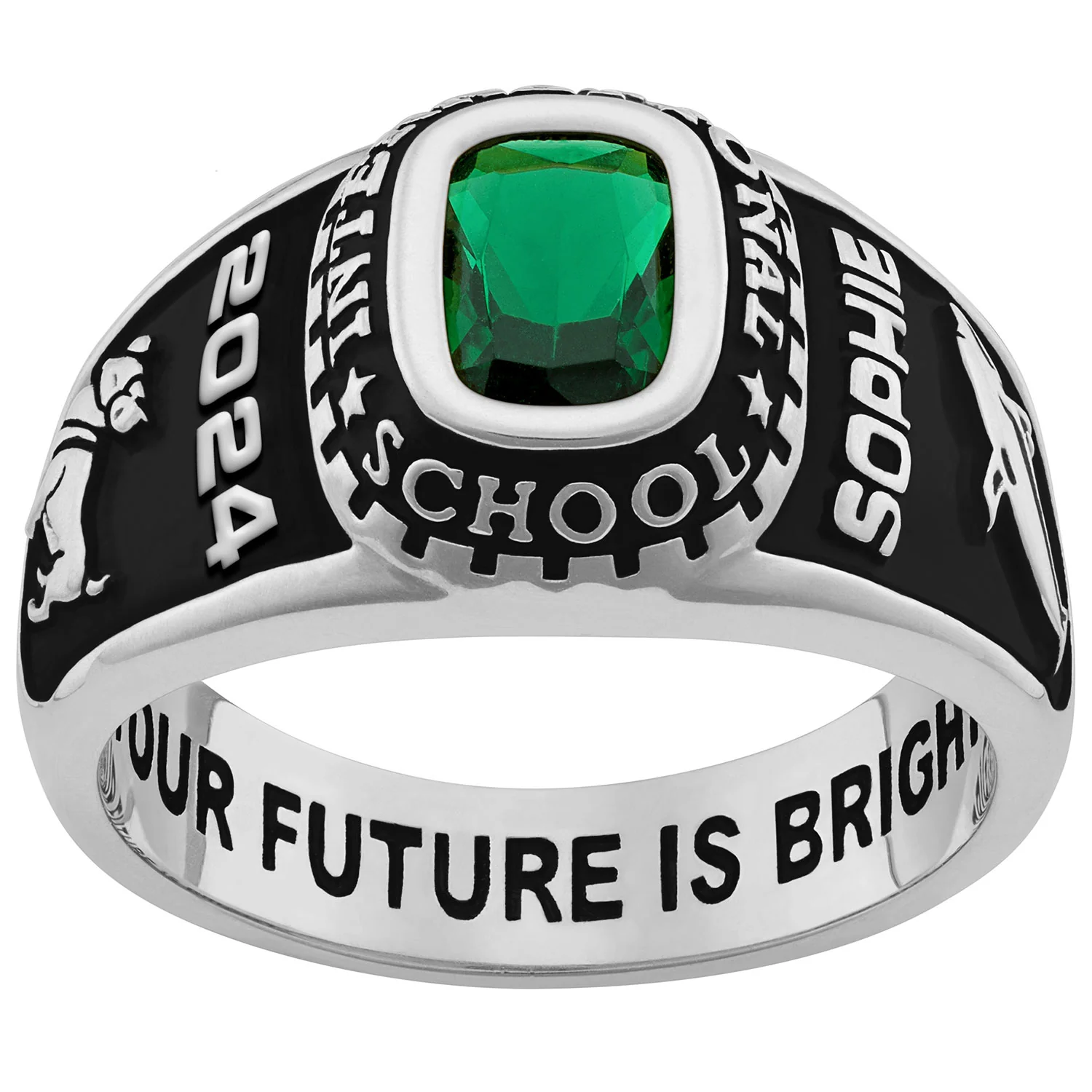 Women's Sterling Silver Traditional Stone Class Ring