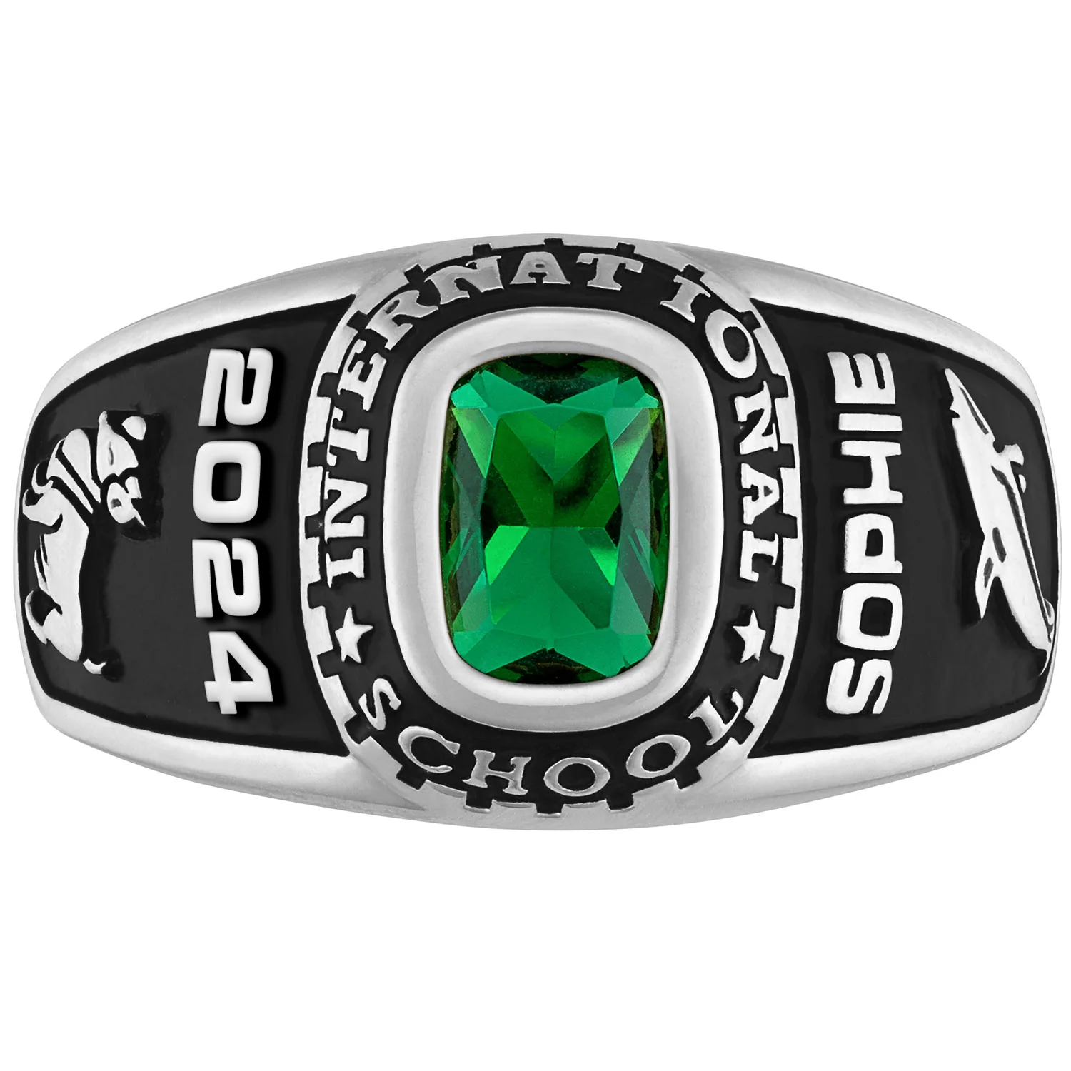 Women's Sterling Silver Traditional Stone Class Ring - Image 2