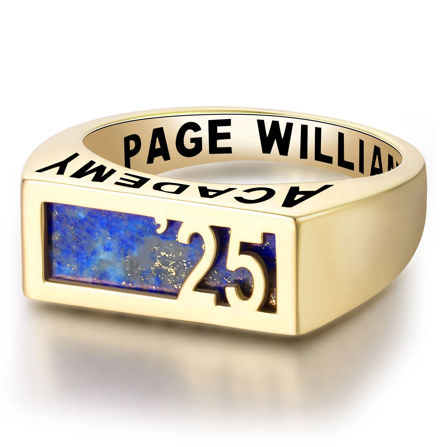 Women's Yellow Celebrium Contemporary Graduation Year Signet Class Ring - Image 4