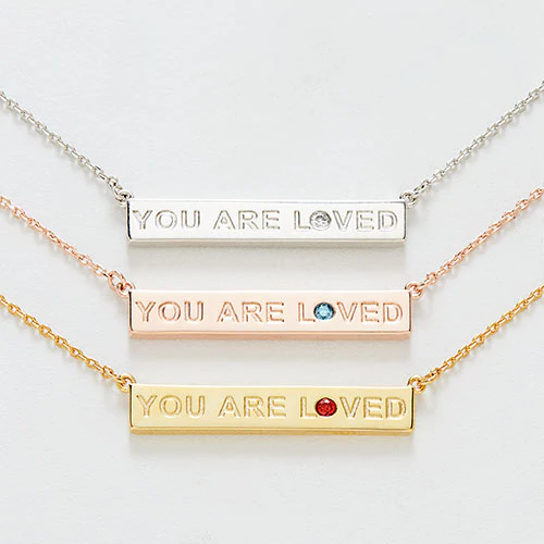 YOU ARE LOVED Birthstone Empowerment Necklace