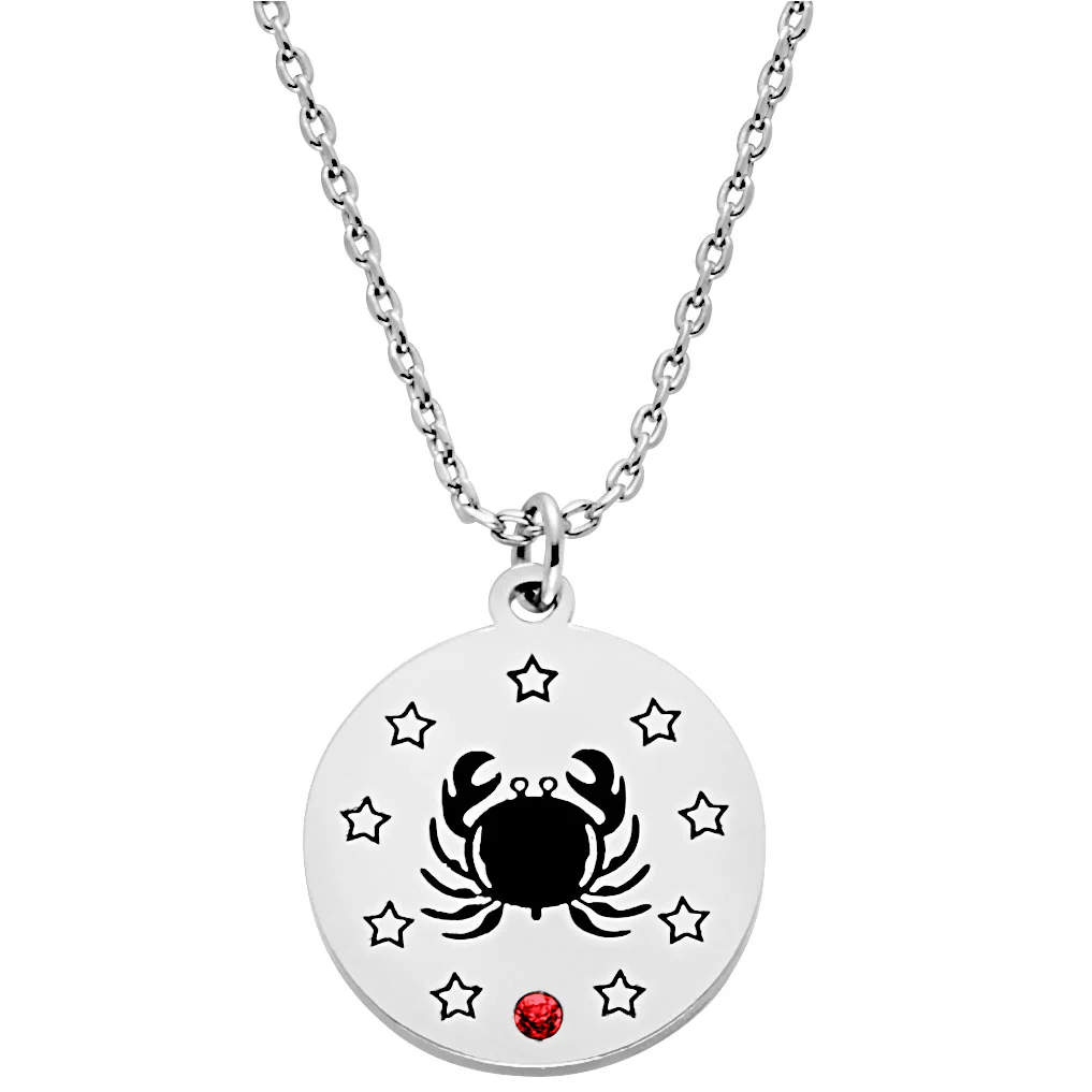 Zodiac Animal and Birthstone Disc Necklace - Image 2