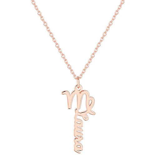 Zodiac Sign Vertical Name Necklace - Image 4