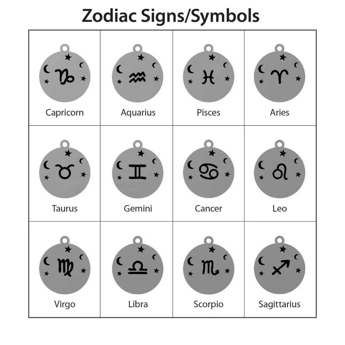 Zodiac Symbol and Name Disc Necklace - Image 8